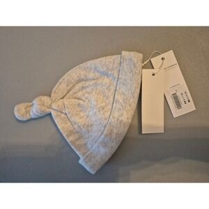 Janie and Jack Baby Hat 0-6 Months Gray Knit Knot Top Beanie Newborn